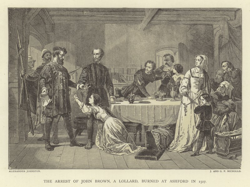 Anholdelsen af John Brown, en Lollard, brændte i Ashford i 1517 af Alexander Johnston