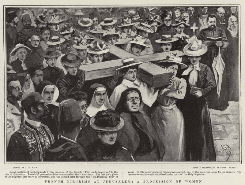 Franske pilgrimme i Jerusalem, en procession af kvinder af Alexander Stuart Boyd