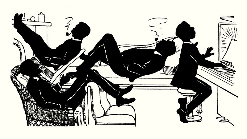 Illustration til We Three and Troddles (litografi) af Alexander Carruthers Gould