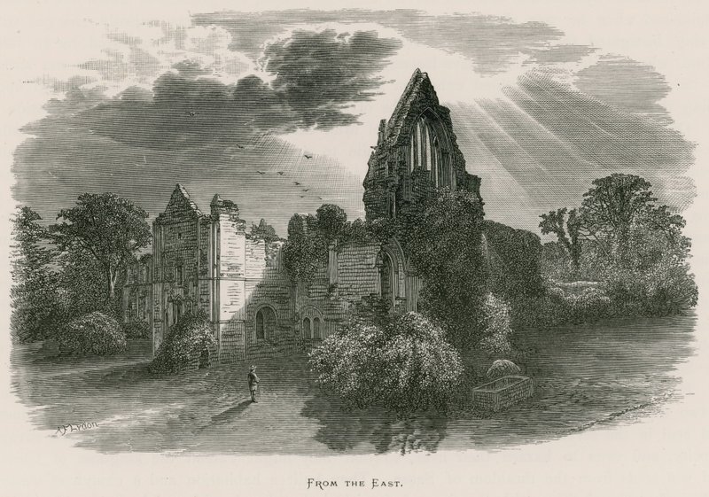 Dryburgh Abbey, fra øst af Alexander Francis Lydon