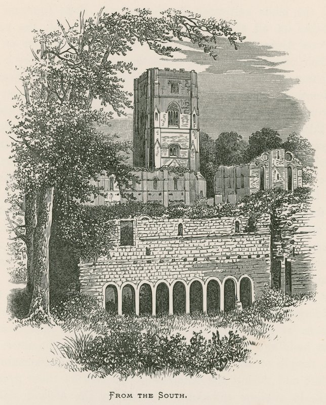 Fountains Abbey, fra syd af Alexander Francis Lydon