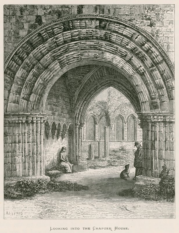 Furness Abbey, ser ind i kapitelhuset af Alexander Francis Lydon