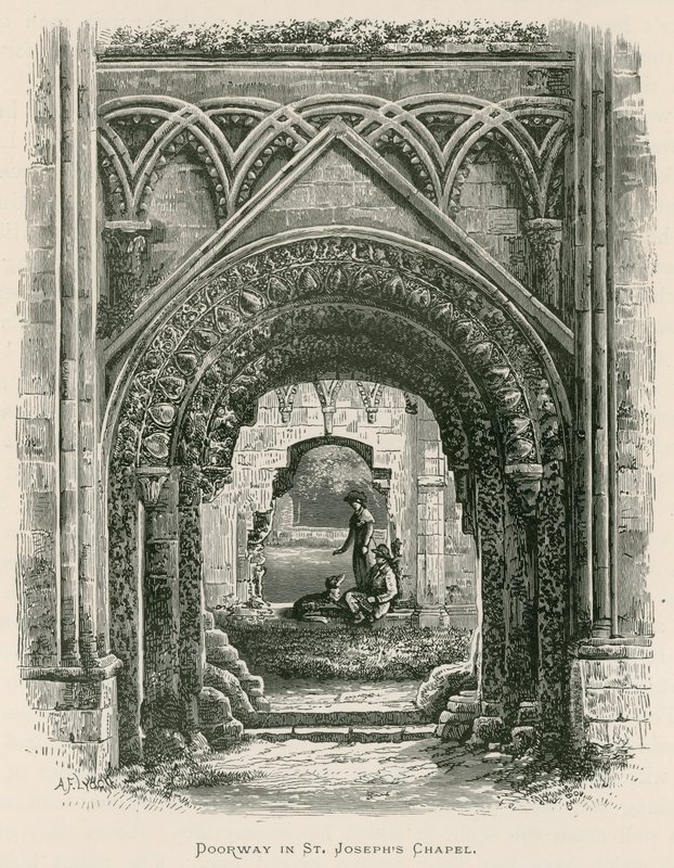 Glastonbury Abbey, døråbning i St Joseph