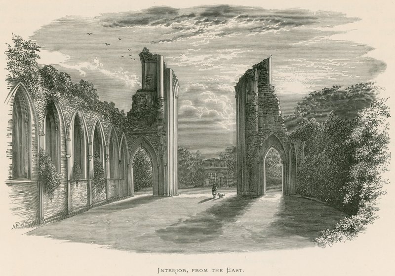 Glastonbury Abbey, Interior, fra øst af Alexander Francis Lydon