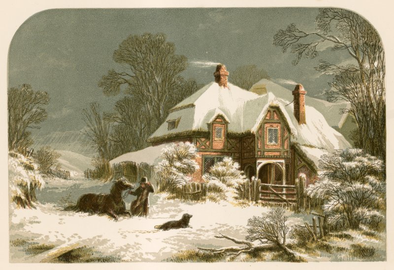 Illustration til Emersons The Snow Storm af Alexander Francis Lydon