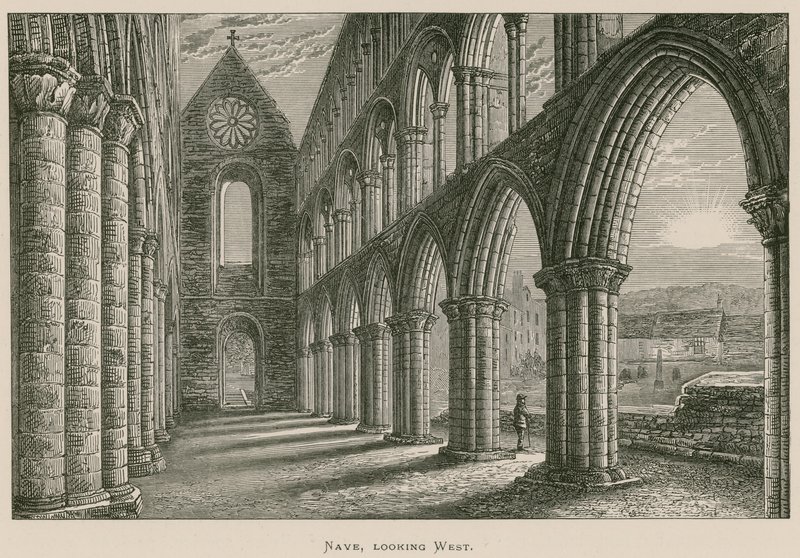 Jedburgh Abbey, Nave, ser mod vest af Alexander Francis Lydon