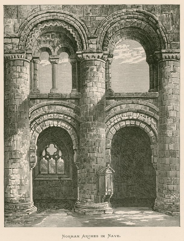 Jedburgh Abbey, Norman Arches i Nave af Alexander Francis Lydon