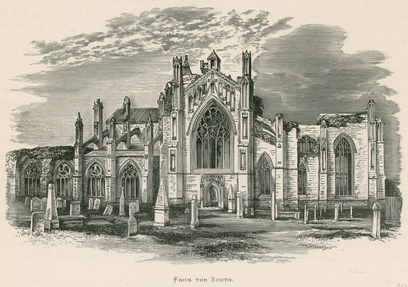 Melrose Abbey, fra syd af Alexander Francis Lydon