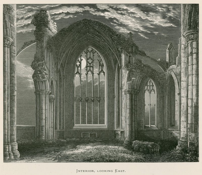 Melrose Abbey, interiør, med udsigt mod øst af Alexander Francis Lydon