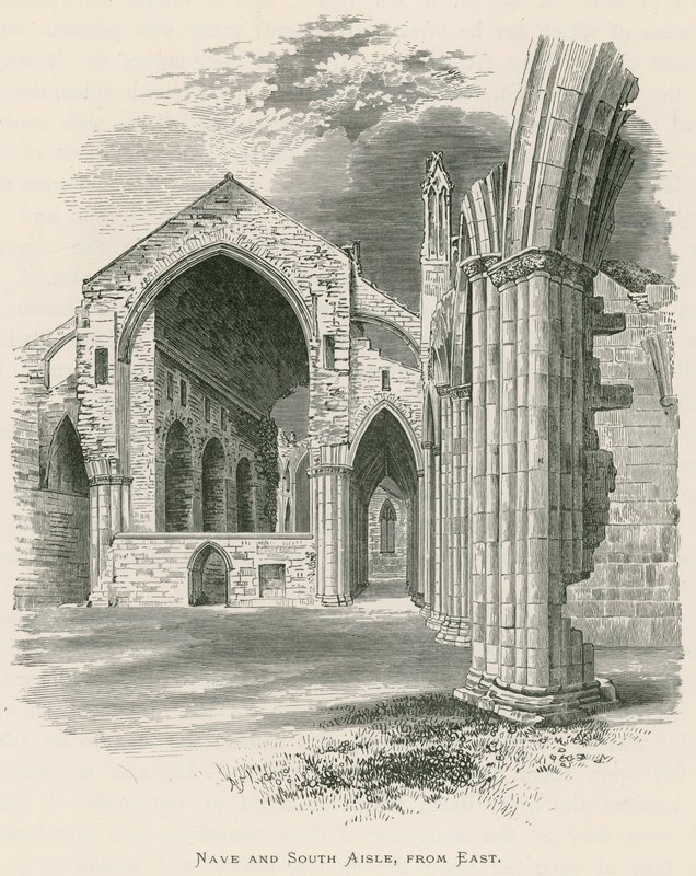 Melrose Abbey, Nave og South Aisle, fra øst af Alexander Francis Lydon