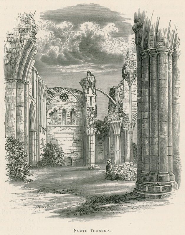 Melrose Abbey, North Transept af Alexander Francis Lydon