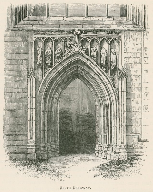 Melrose Abbey, South Doorway af Alexander Francis Lydon