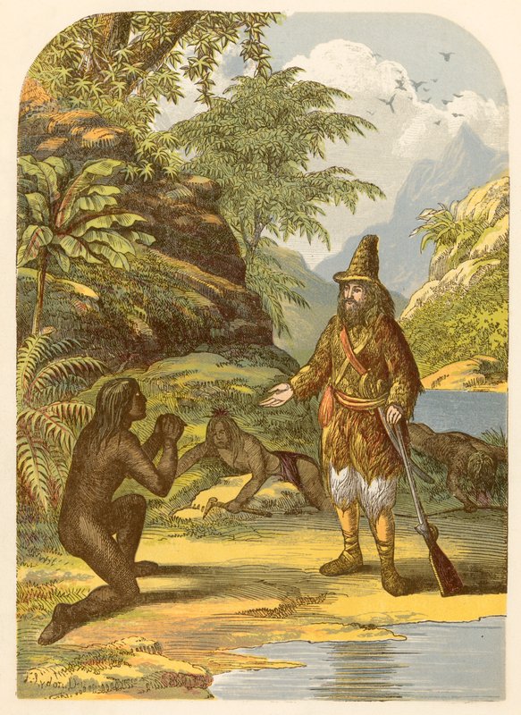 Robinson Crusoe redder fredag fra de vilde af Alexander Francis Lydon