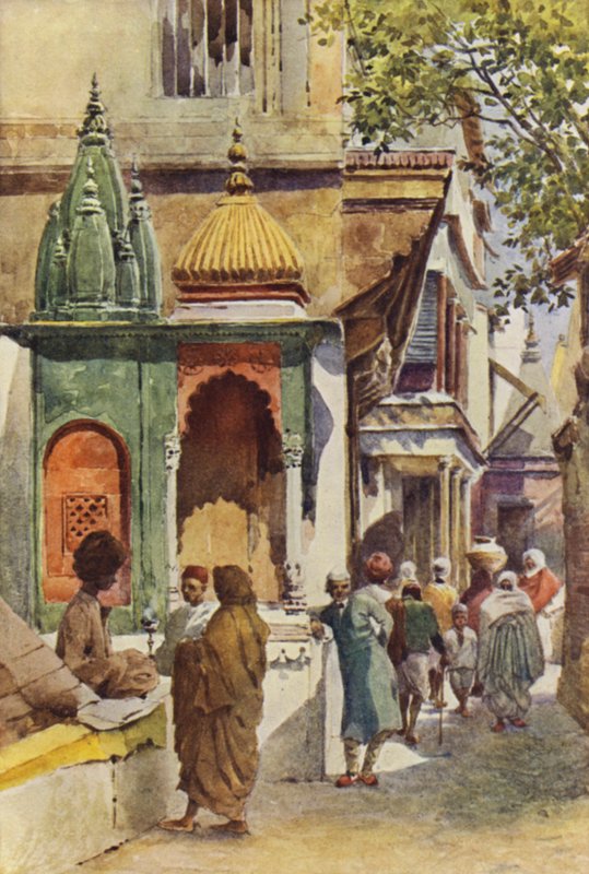Et hjørne-helligdom i en gyde i Benares af Alexander Henry Hallam Murray