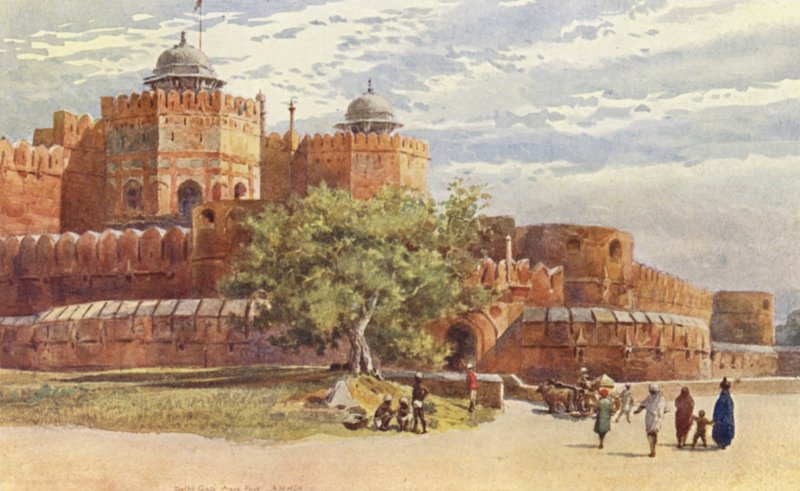 Agra Fort, uden for Delhi Gate af Alexander Henry Hallam Murray