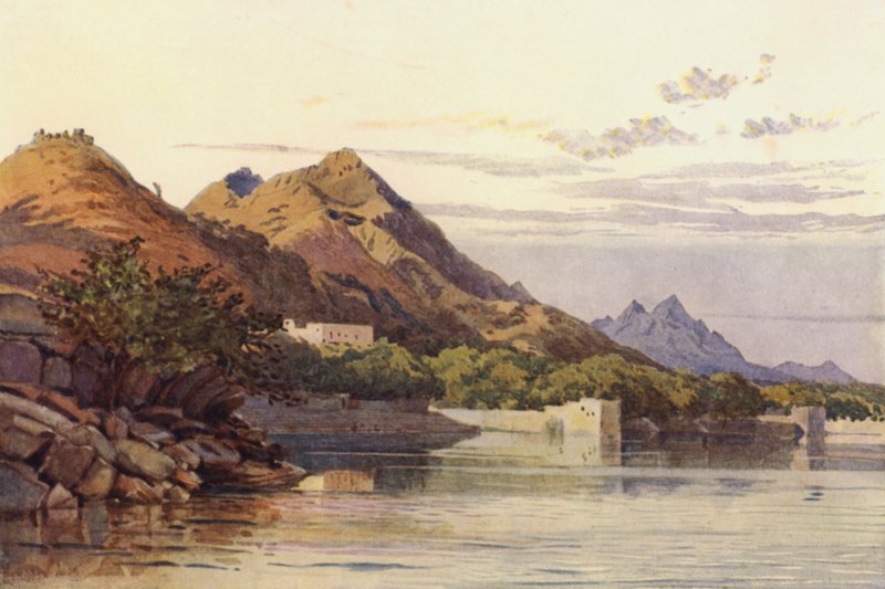 Ana Sagar, Ajmere (farve litho) af Alexander Henry Hallam Murray