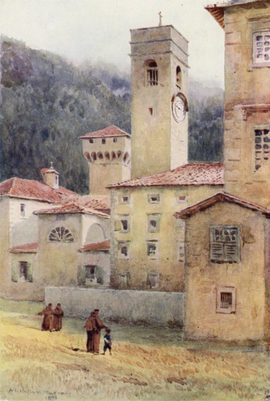 Vallombrosa, Abbey (farve litho) af Alexander Henry Hallam Murray