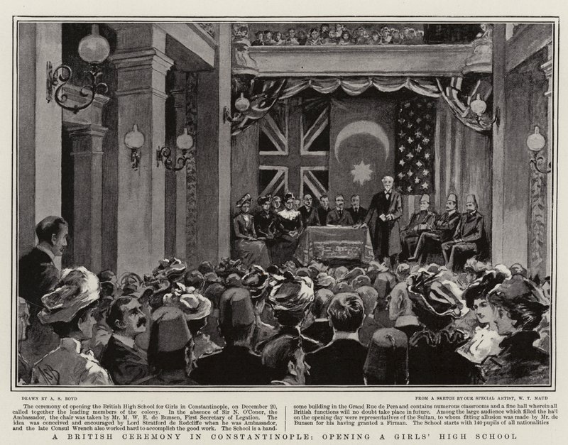En britisk ceremoni i Konstantinopel, der åbner en pigehøjskole af Alexander Stuart Boyd
