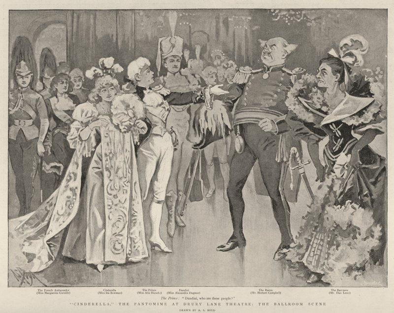 Askepot, Pantomime på Drury Lane Theatre, Ballroom Scene af Alexander Stuart Boyd