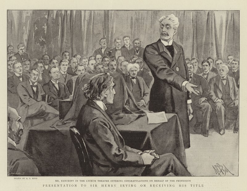 Præsentation til Sir Henry Irving ved modtagelse af hans titel af Alexander Stuart Boyd