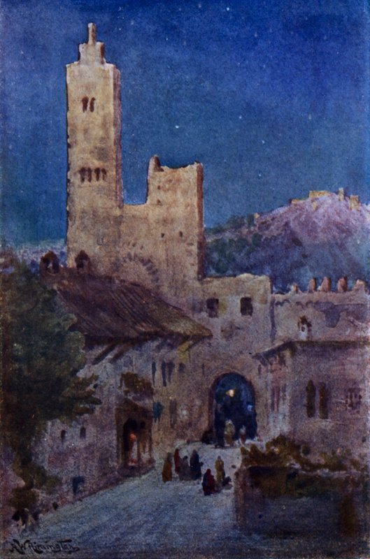 En by i La Mancha (farve litho) af Alexander Wallace Rimington