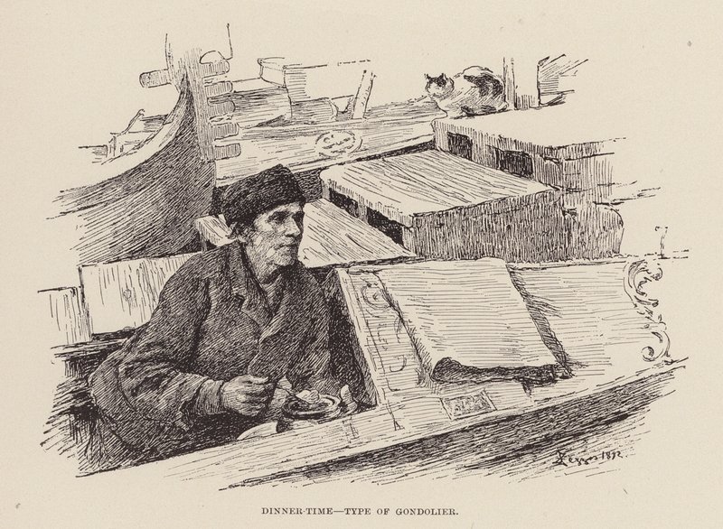 Middagstid, type gondolier (gravering) af Alezzandro Zezzos