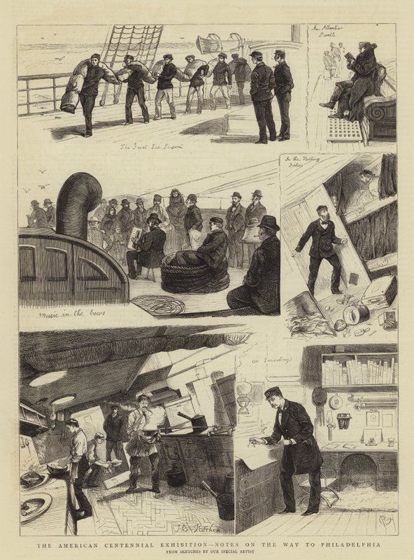 The American Centennial Exhibition, Notes on the Way to Philadelphia af Alfred Chantrey Corbould