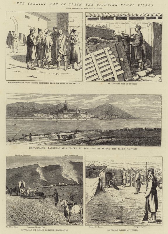 Carlistkrigen i Spanien, Kamprunden Bilbao af Alfred Chantrey Corbould
