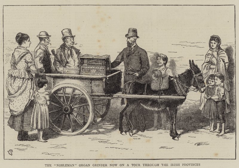 The Nobleman Organ Grinder er nu på tur gennem de irske provinser af Alfred Chantrey Corbould