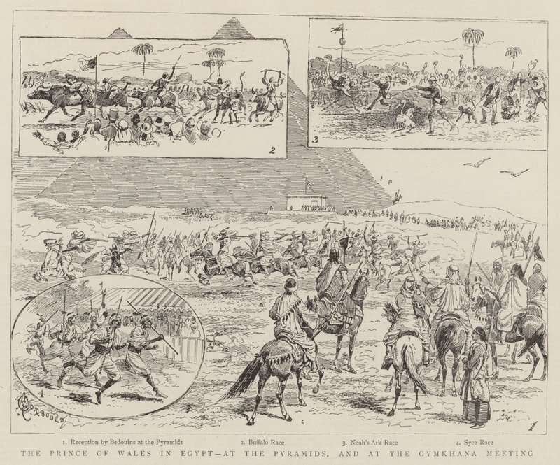 Prinsen af Wales i Egypten, ved pyramiderne og ved Gymkhana-mødet af Alfred Chantrey Corbould