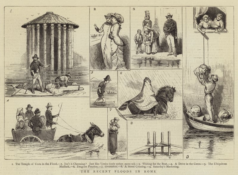 De seneste oversvømmelser i Rom af Alfred Chantrey Corbould