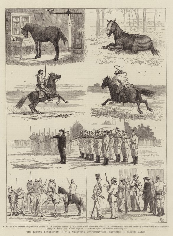 Den nylige revolution i det argentinske forbund, skitser i Buenos Ayres af Alfred Chantrey Corbould