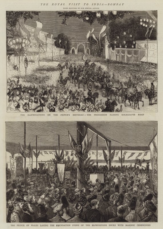 Det kongelige besøg i Indien, Bombay af Alfred Chantrey Corbould