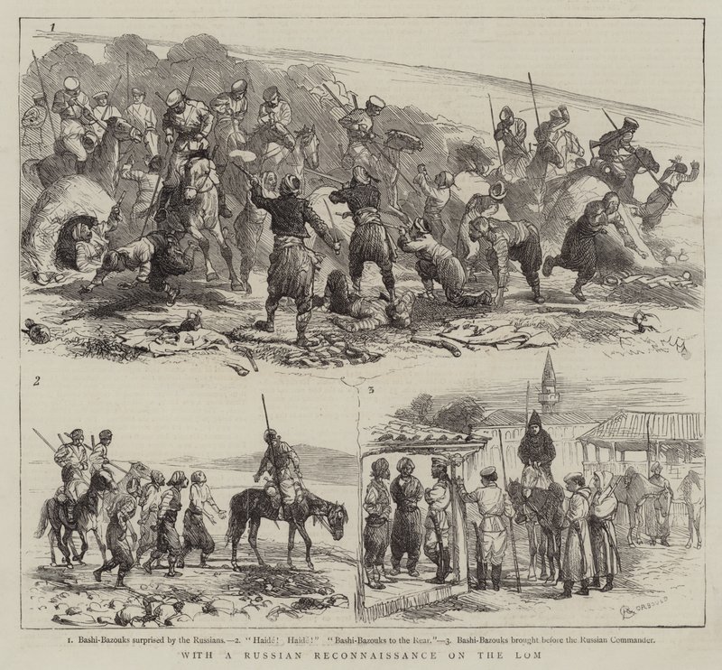 Med russernes rekognoscering på Lom af Alfred Chantrey Corbould