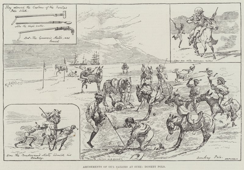 Forlystelser af vores sømænd i Suez, Donkey Polo af Alfred Courbould