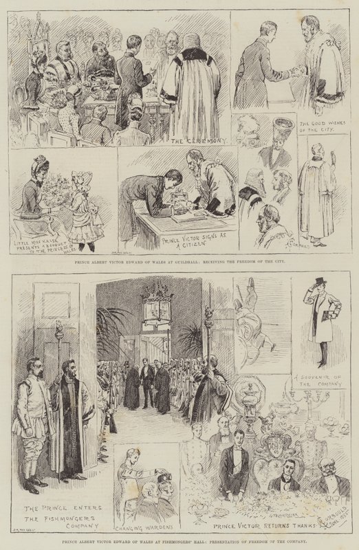 Prins Albert Victor Edward af Wales i City of London af Alfred Courbould