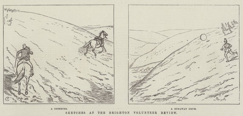 Skitser ved Brighton Volunteer Review af Alfred Crowquill