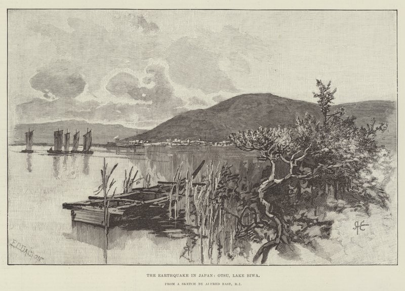 Jordskælvet i Japan, Otsu, Biwa-søen af Alfred East