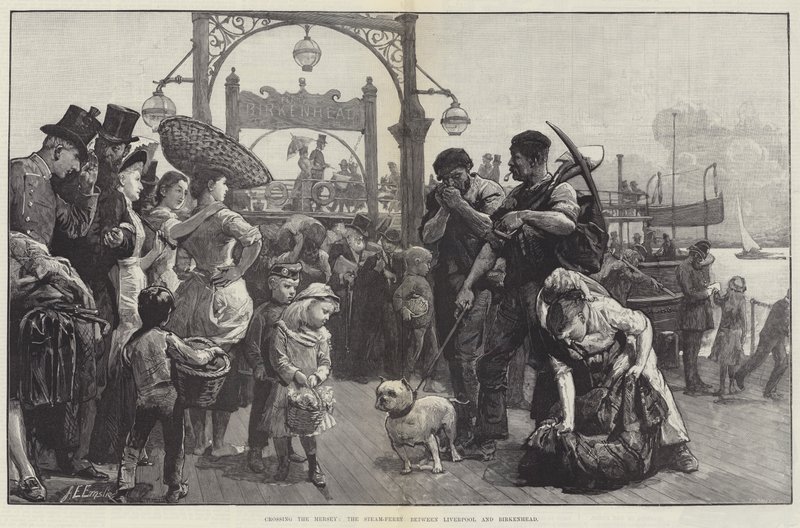 Krydser Mersey, Steam-færgen mellem Liverpool og Birkenhead af Alfred Edward Emslie