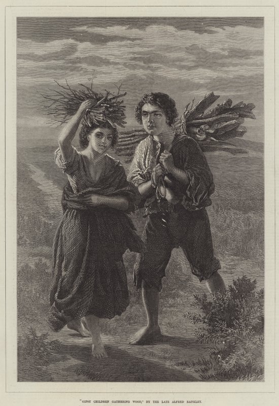 Zigeunerbørn samler træ af Alfred Rankley