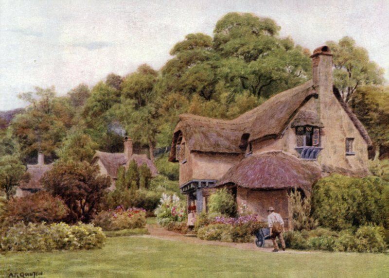 Almshouses, Selworthy Green, Somerset af Alfred Robert Quinton