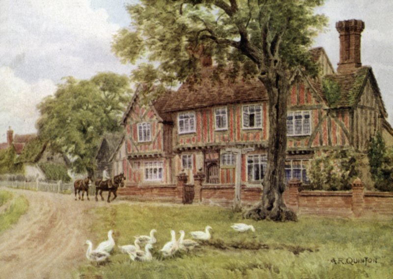 Bondegård, Brent Eleigh, Suffolk af Alfred Robert Quinton