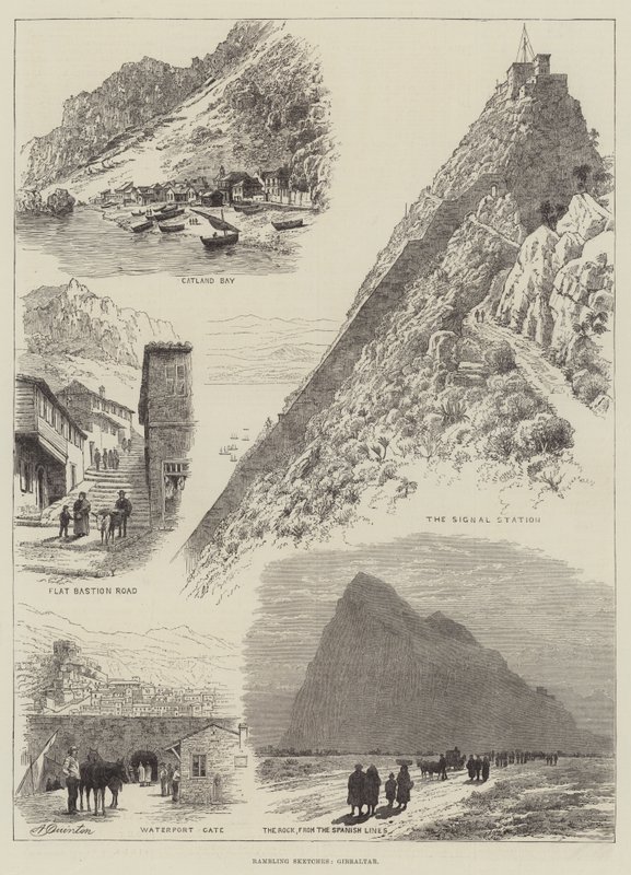 Vandrende skitser, Gibraltar af Alfred Robert Quinton