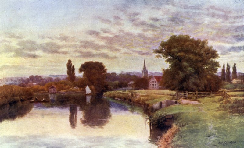Solnedgang ved Marlow af Alfred Robert Quinton