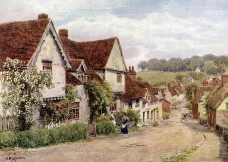 The Village Street, Kersey, Suffolk af Alfred Robert Quinton