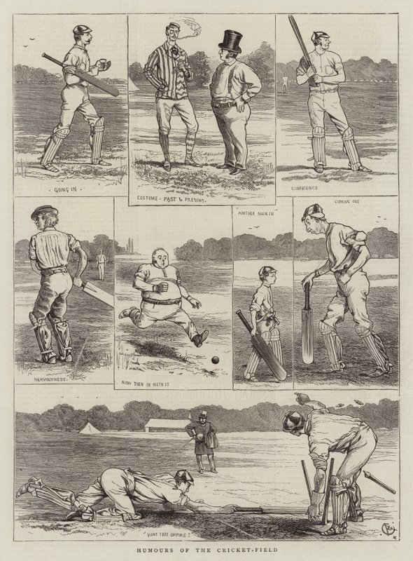 Cricket-feltets humor af Alfred Chantrey Corbould