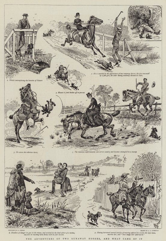 To bortløbne hestes eventyr, og hvad der kom ud af det af Alfred Chantrey Corbould