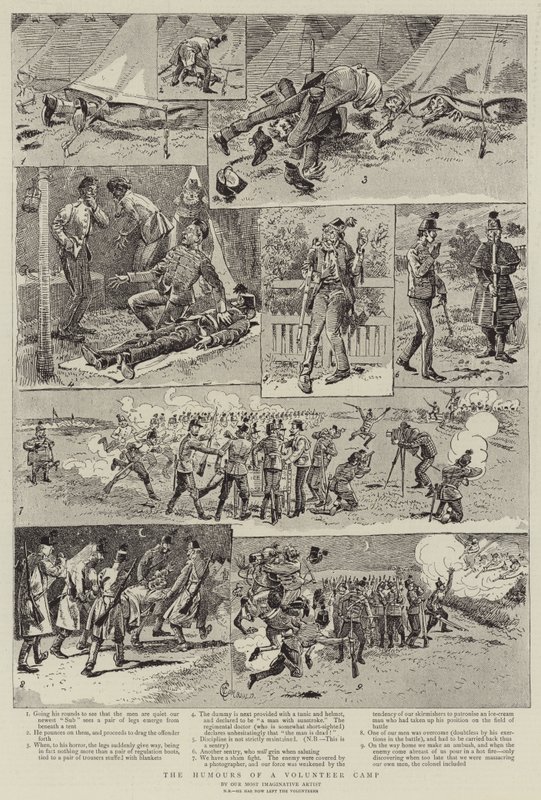 En frivilliglejrs humor af Alfred Chantrey Corbould