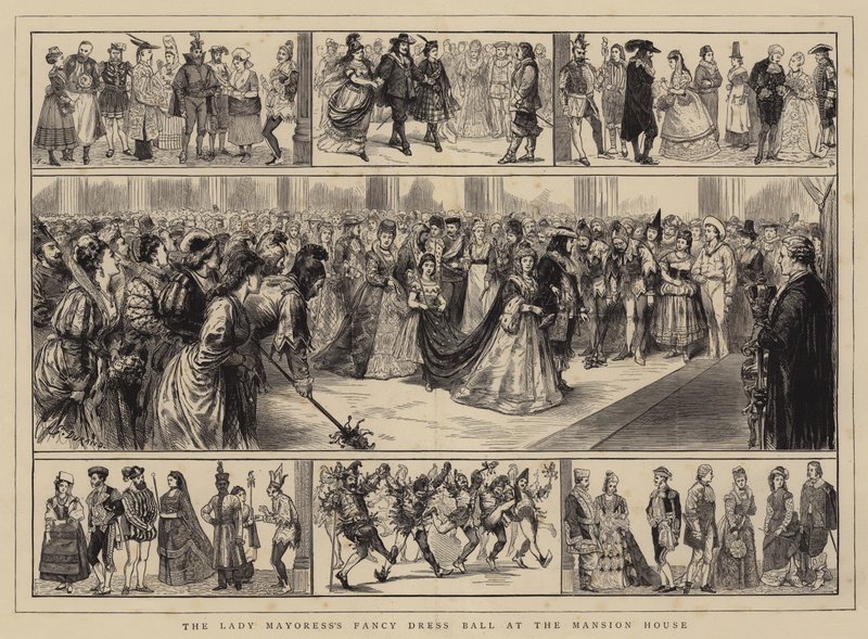 Lady Mayoress Fancy Dress Ball på Mansion House af Alfred Chantrey Corbould