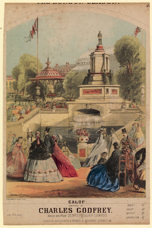 Galop. Viser Royal Horticultural Society-haven skabt til at falde sammen med 1862-udstillingen af Alfred Concanen